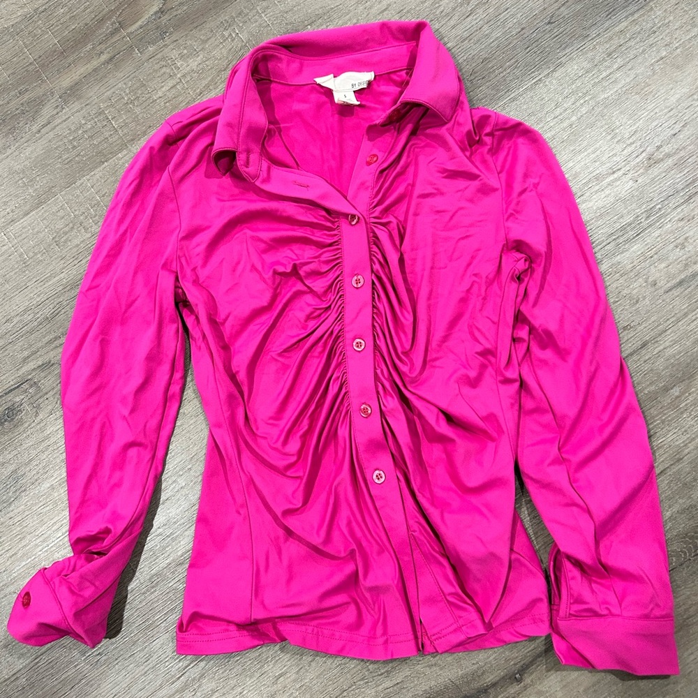 Vibrant Pink Button-Up Shirt